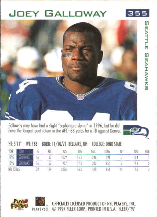 1997 Fleer Football "Main Set" Base Cards - Picture 155 of 187