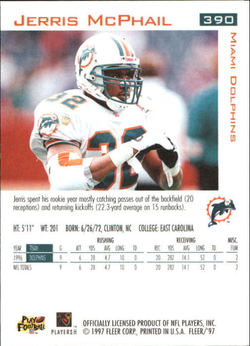 1997 Fleer Football "Main Set" Base Cards - Picture 161 of 187