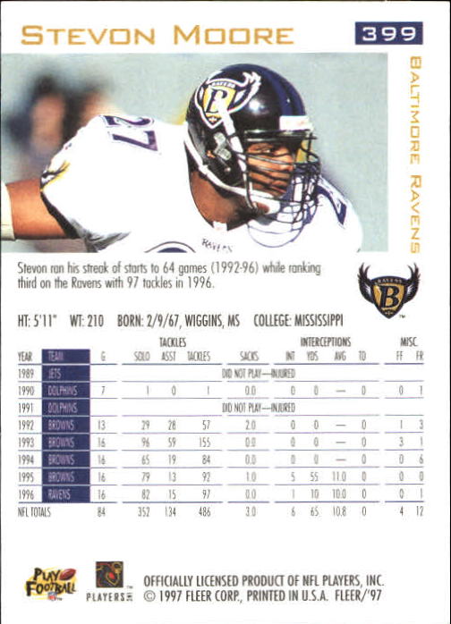 1997 Fleer Football "Main Set" Base Cards - Picture 167 of 187