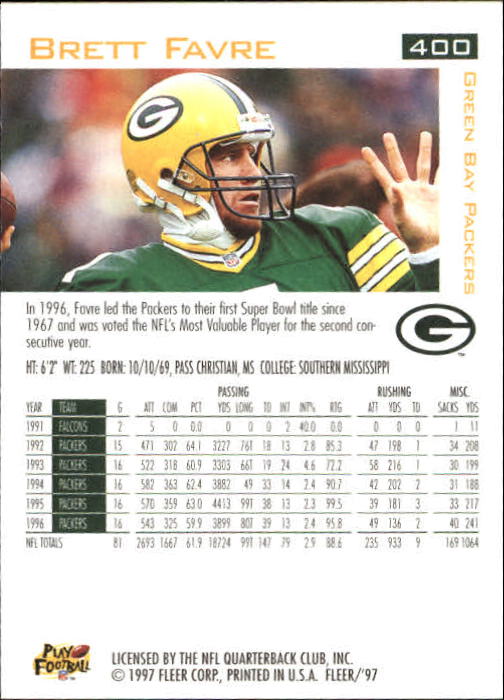 Brett Favre cards (1991-2001) Packers - You Choose - Picture 172 of 372