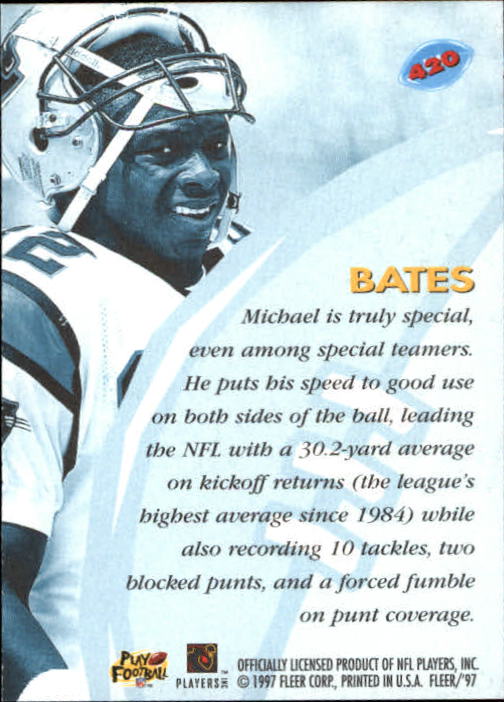 1997 Fleer Football "Main Set" Base Cards - Picture 175 of 187