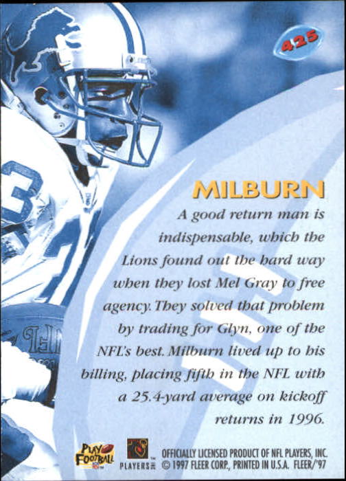 1997 Fleer Football "Main Set" Base Cards - Picture 177 of 187
