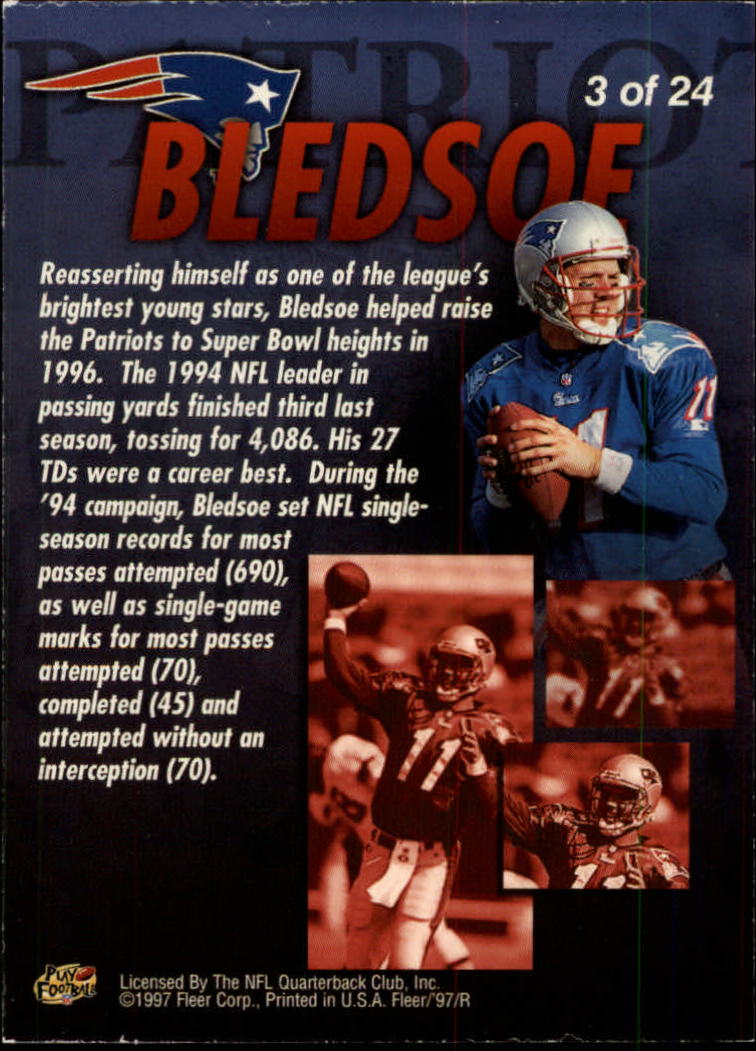 1997 Fleer All-Pros #3 Drew Bledsoe back image