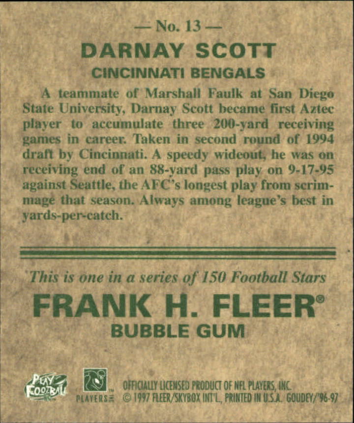 1997 Fleer Goudey #13 Darnay Scott back image