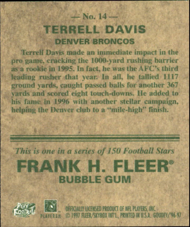 1997 Fleer Goudey #14 Terrell Davis back image