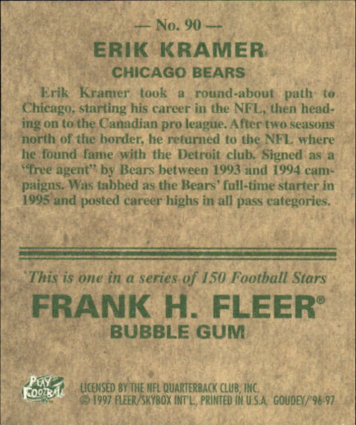 1997 Fleer Goudey #90 Erik Kramer back image