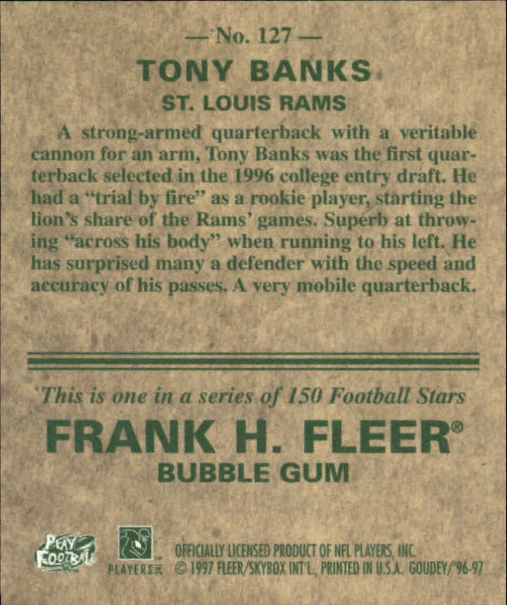 1997 Fleer Goudey #127 Tony Banks back image
