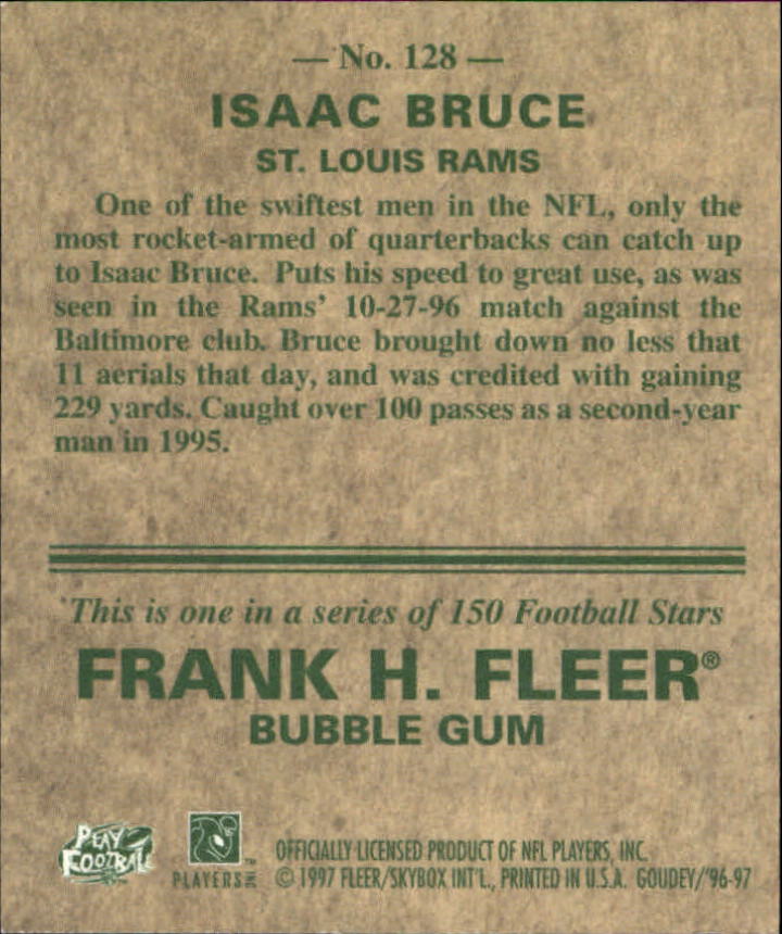 1997 Fleer Goudey #128 Isaac Bruce back image
