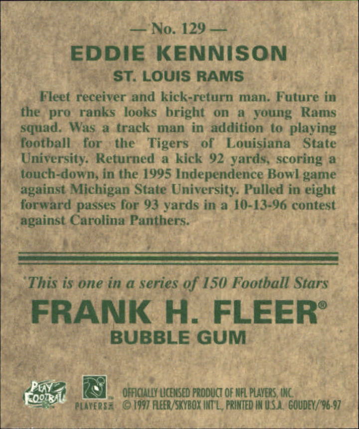 1997 Fleer Goudey #129 Eddie Kennison back image