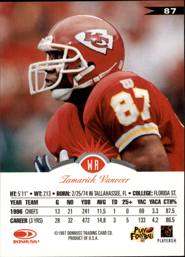 1997 Leaf #87 Tamarick Vanover back image