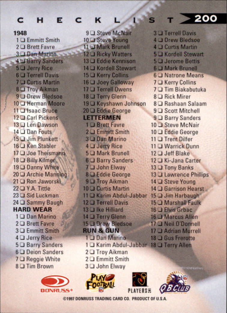 1997 Leaf #200 Terrell Davis CL back image