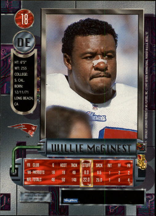 1997 Metal Universe #18 Willie McGinest back image