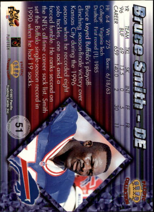 A9372- 1997 Pacific Football Cards 1-250 +Rookies -You Pick- 15+ FREE US SHIP - Picture 97 of 475