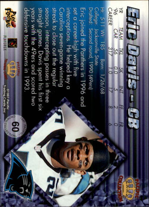 A9372- 1997 Pacific Football Cards 1-250 +Rookies -You Pick- 15+ FREE US SHIP - Picture 113 of 475