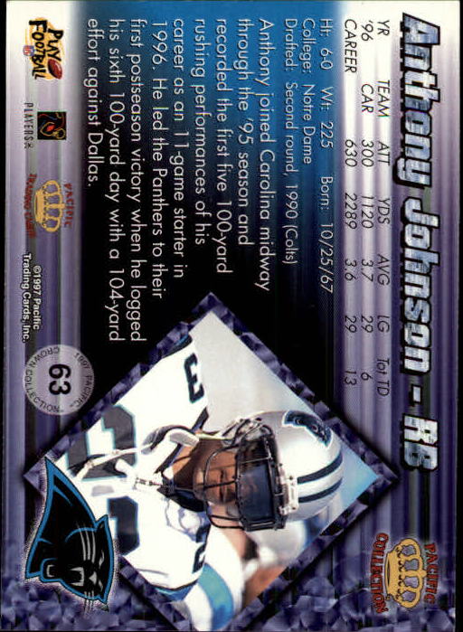 A9372- 1997 Pacific Football Cards 1-250 +Rookies -You Pick- 15+ FREE US SHIP - Picture 119 of 475