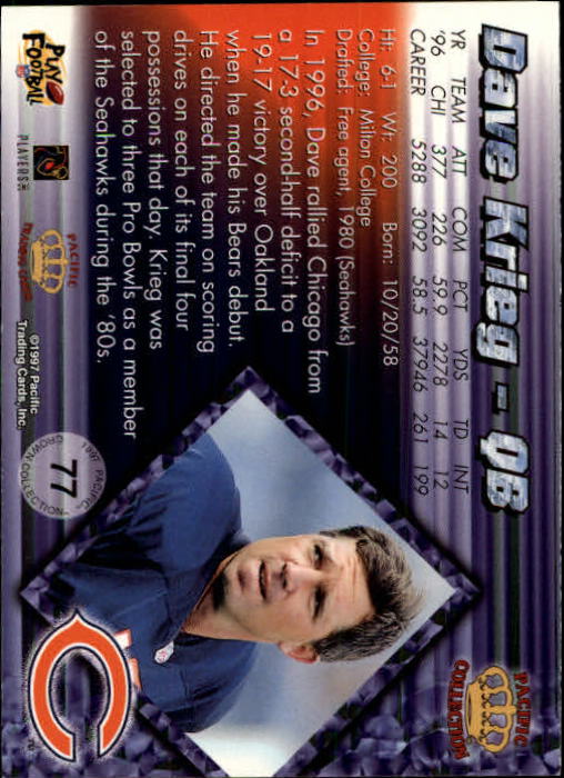 A9372- 1997 Pacific Football Cards 1-250 +Rookies -You Pick- 15+ FREE US SHIP - Picture 147 of 475