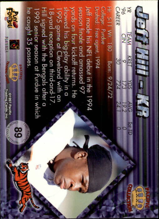 A9372- 1997 Pacific Football Cards 1-250 +Rookies -You Pick- 15+ FREE US SHIP - Picture 171 of 475