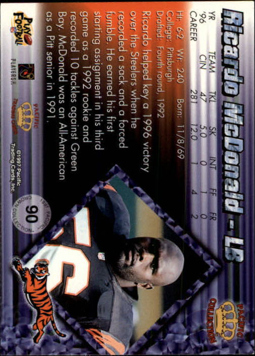 A9372- 1997 Pacific Football Cards 1-250 +Rookies -You Pick- 15+ FREE US SHIP - Picture 173 of 475