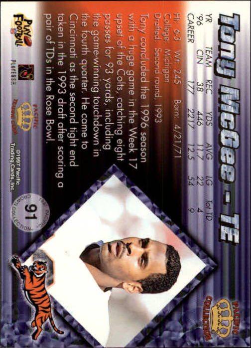 A9372- 1997 Pacific Football Cards 1-250 +Rookies -You Pick- 15+ FREE US SHIP - Picture 175 of 475