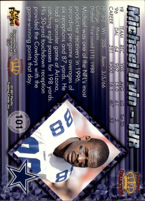 A9372- 1997 Pacific Football Cards 1-250 +Rookies -You Pick- 15+ FREE US SHIP - Picture 193 of 475