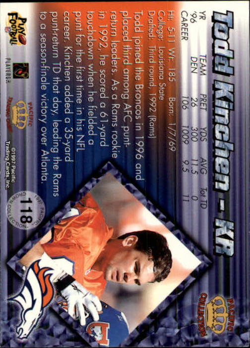 A9372- 1997 Pacific Football Cards 1-250 +Rookies -You Pick- 15+ FREE US SHIP - Picture 225 of 475