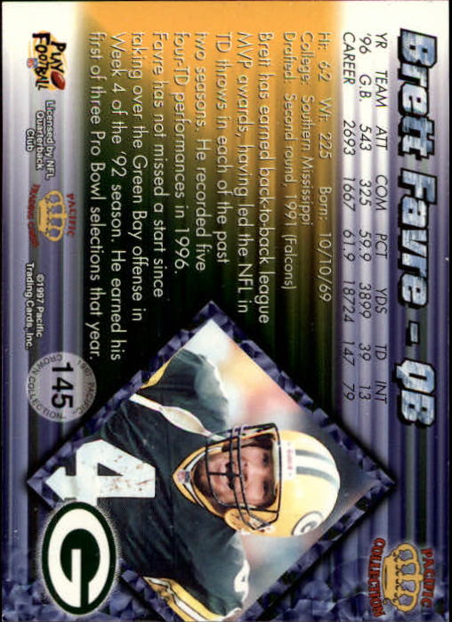 A9372- 1997 Pacific Football Cards 1-250 +Rookies -You Pick- 15+ FREE US SHIP - Picture 277 of 475