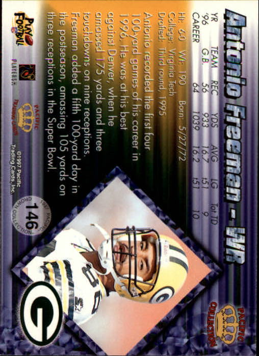 A9372- 1997 Pacific Football Cards 1-250 +Rookies -You Pick- 15+ FREE US SHIP - Picture 279 of 475