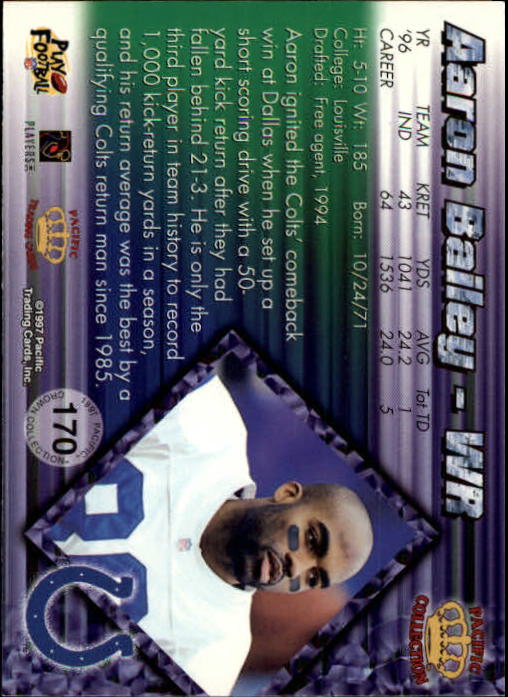 A9372- 1997 Pacific Football Cards 1-250 +Rookies -You Pick- 15+ FREE US SHIP - Picture 327 of 475