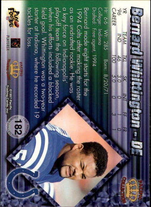 A9372- 1997 Pacific Football Cards 1-250 +Rookies -You Pick- 15+ FREE US SHIP - Picture 351 of 475