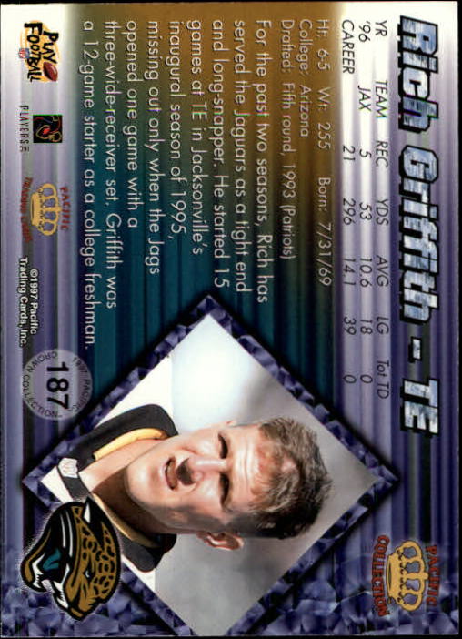 A9372- 1997 Pacific Football Cards 1-250 +Rookies -You Pick- 15+ FREE US SHIP - Picture 361 of 475