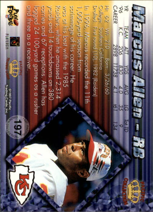 A9372- 1997 Pacific Football Cards 1-250 +Rookies -You Pick- 15+ FREE US SHIP - Picture 381 of 475