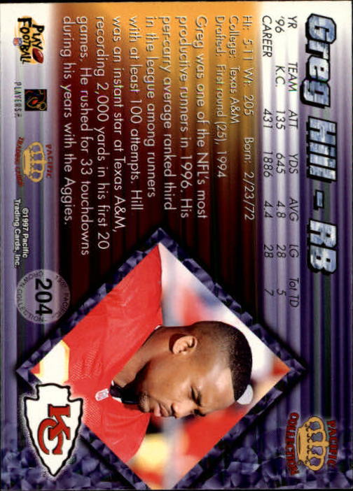 A9372- 1997 Pacific Football Cards 1-250 +Rookies -You Pick- 15+ FREE US SHIP - Picture 395 of 475