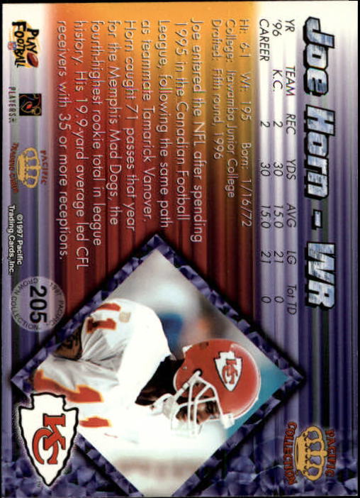 A9372- 1997 Pacific Football Cards 1-250 +Rookies -You Pick- 15+ FREE US SHIP - Picture 397 of 475