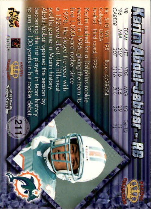 A9372- 1997 Pacific Football Cards 1-250 +Rookies -You Pick- 15+ FREE US SHIP - Picture 407 of 475