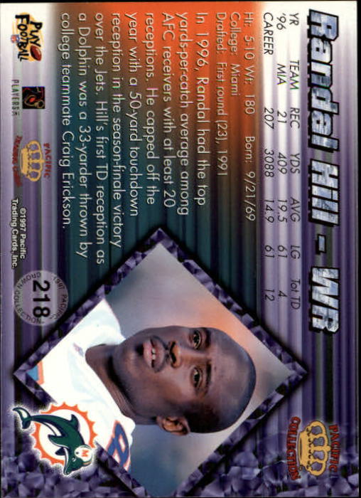 A9372- 1997 Pacific Football Cards 1-250 +Rookies -You Pick- 15+ FREE US SHIP - Picture 421 of 475