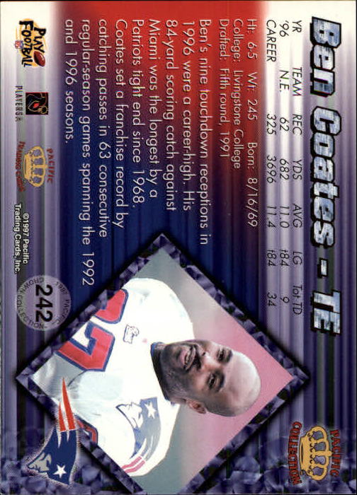 A9372- 1997 Pacific Football Cards 1-250 +Rookies -You Pick- 15+ FREE US SHIP - Picture 465 of 475