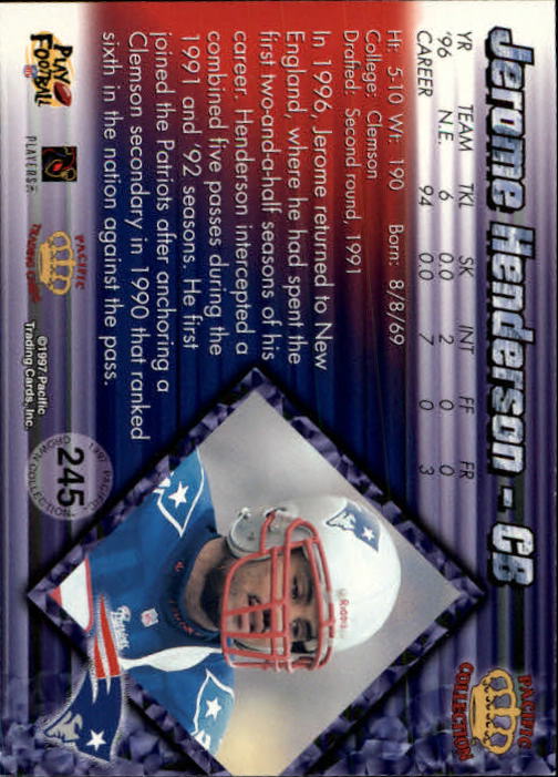 A9372- 1997 Pacific Football Cards 1-250 +Rookies -You Pick- 15+ FREE US SHIP - Picture 467 of 475