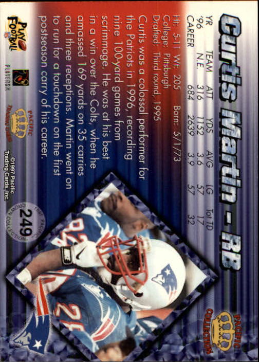 1997 Pacific #249 Curtis Martin back image