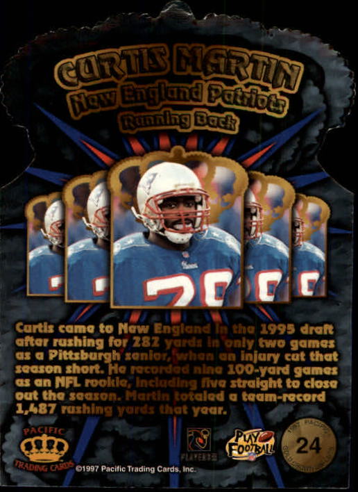 1997 Pacific Gold Crown Die Cuts #24 Curtis Martin back image