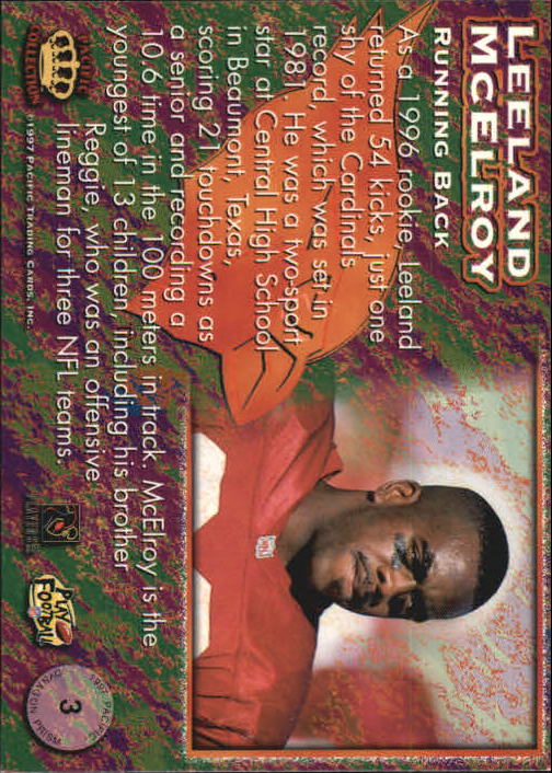 1997 Pacific Dynagon #3 Leeland McElroy back image