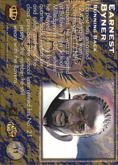 1997 Pacific Dynagon #11 Earnest Byner back image