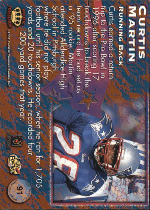 1997 Pacific Dynagon #91 Curtis Martin back image