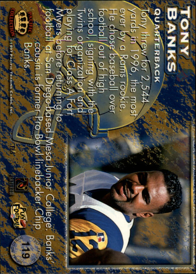 1997 Pacific Dynagon Copper #119 Tony Banks back image