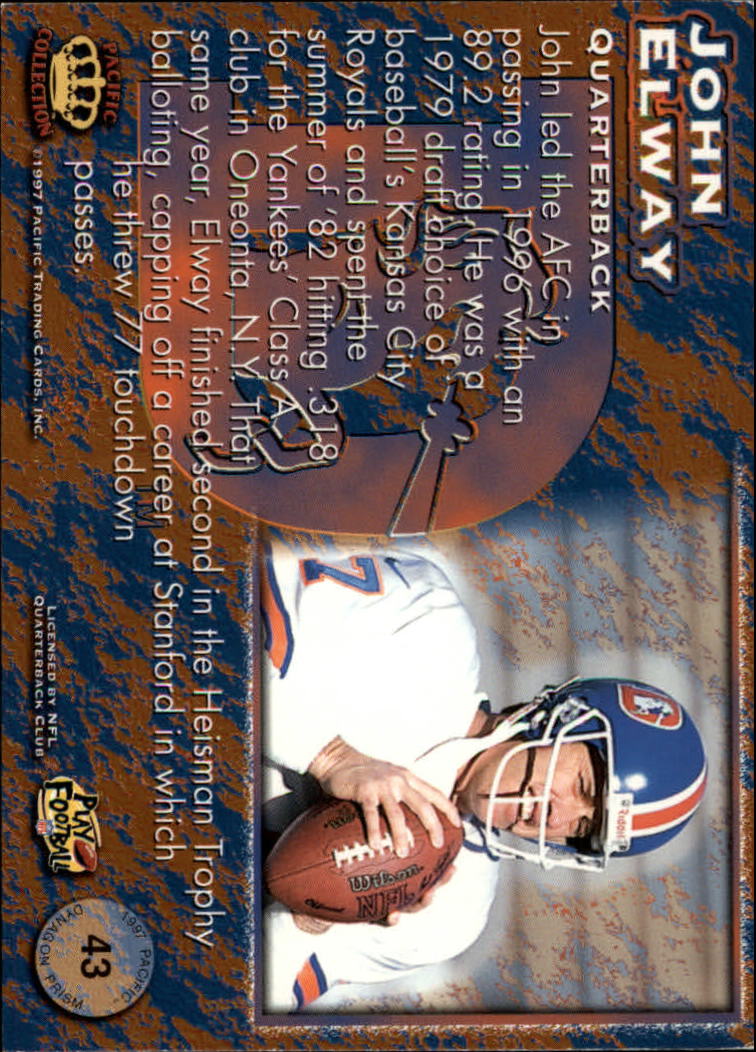 1997 Pacific Dynagon Red #43 John Elway back image