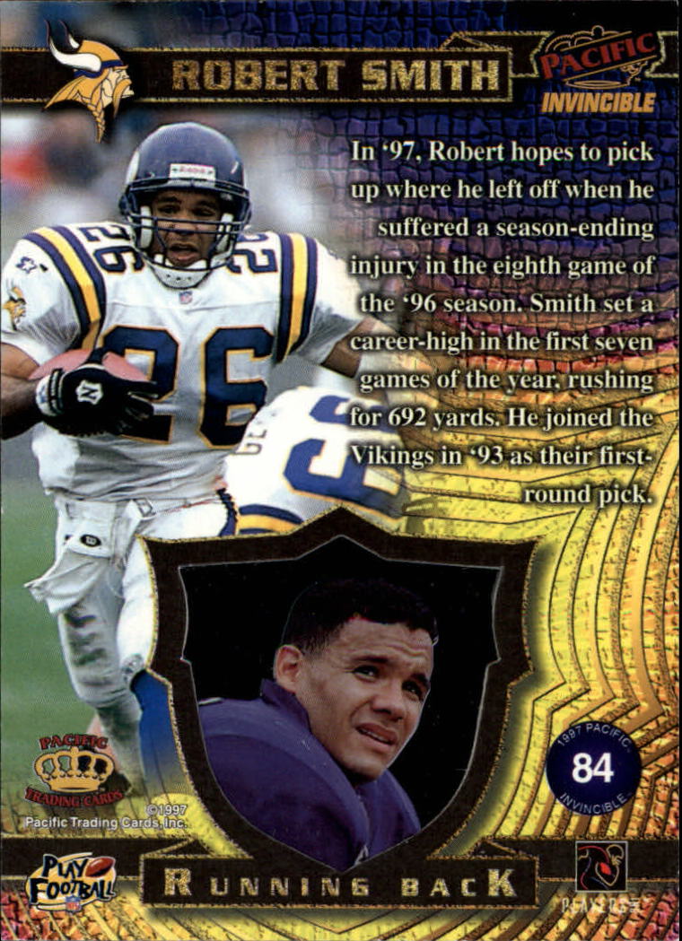 1997 Pacific Invincible #84 Robert Smith back image