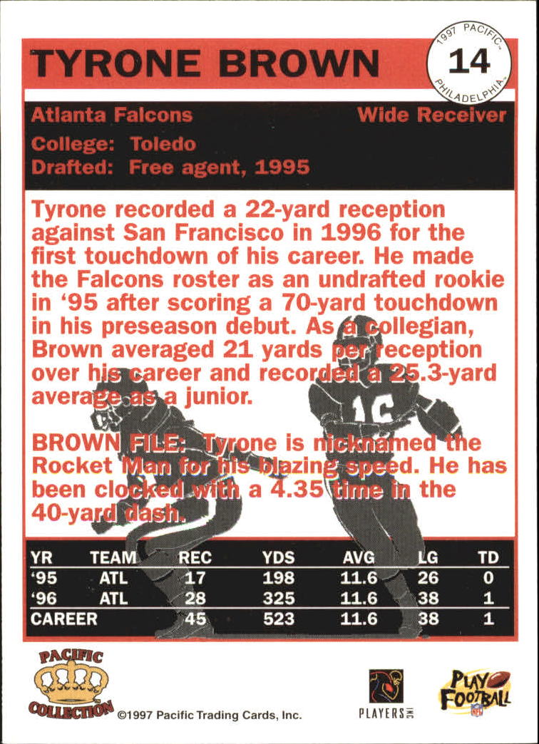 1997 Pacific Philadelphia #14 Tyrone Brown back image