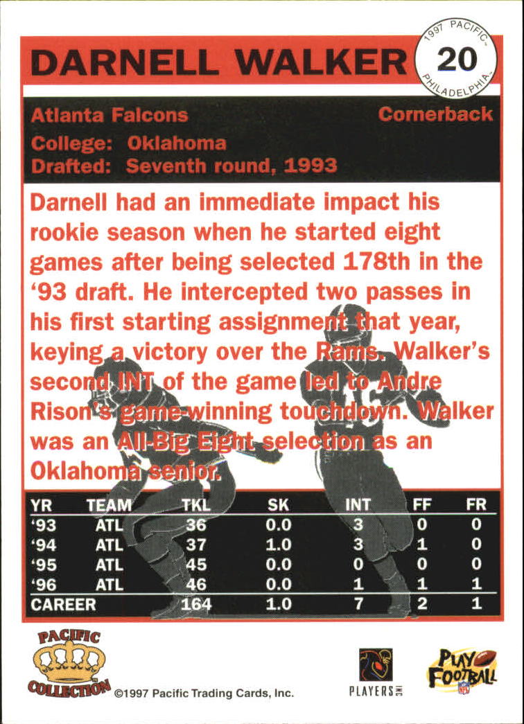 1997 Pacific Philadelphia #20 Darnell Walker back image