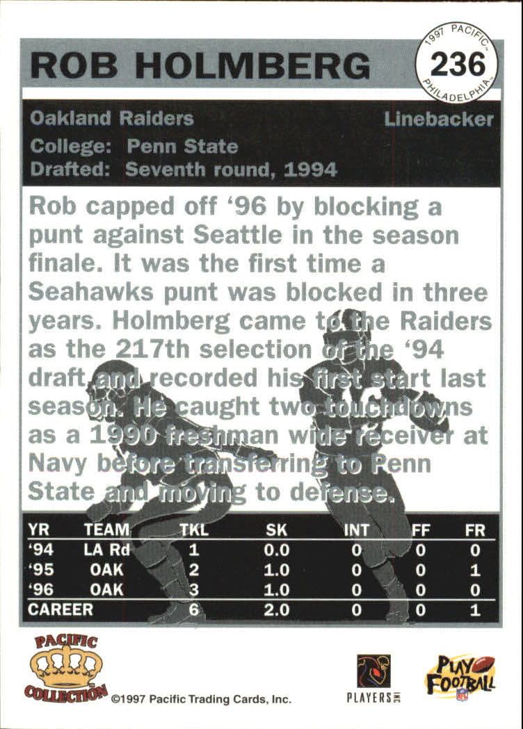 1997 Pacific Philadelphia #236 Rob Homberg back image