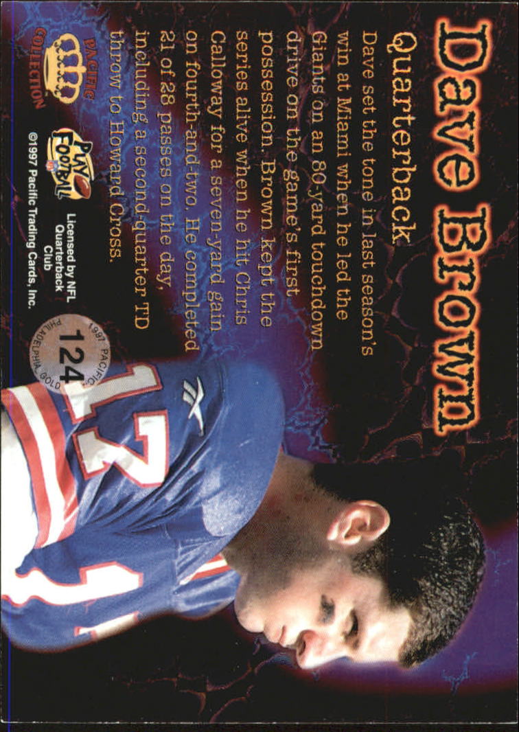 1997 Pacific Philadelphia Gold #124 Dave Brown back image