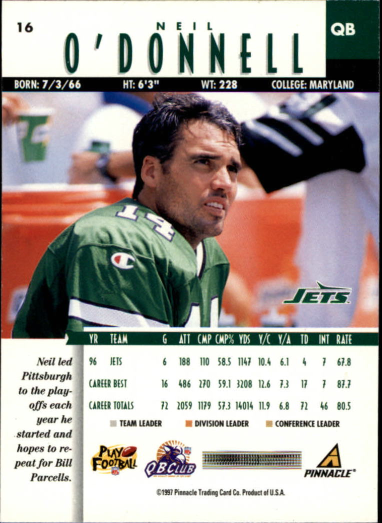 B7257- 1997 Pinnacle Footbal Cards 1-200 +Inserts -You Pick- 15+ FREE US SHIP - Picture 23 of 304
